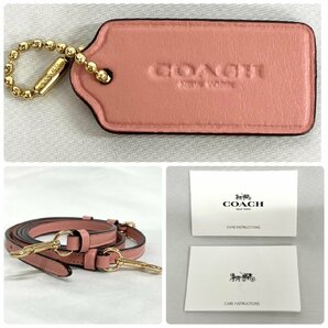 ※※【美品】COACH コーチ シグネチャ－ 2ｗay ミニボストン ベージュ×ピンク F34279 ハンドバッグ ショルダーストラップ付き レディースの画像10