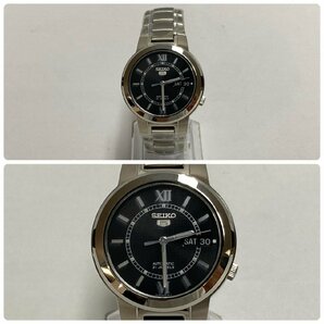 極美品♪稼働品 SEIKO 5 セイコー ファイブ 7S26-02N0 自動巻き 21JEWELS デイデイト ブラック文字盤 裏スケルトン 腕時計 保証書 箱付き♪の画像2