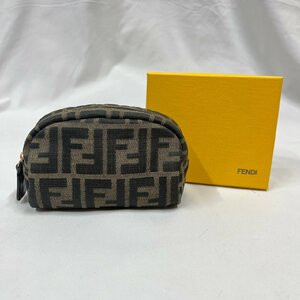 vV Fendi FENDI макияж Mini сумка бардачок Zucca рисунок FF Logo оттенок коричневого цвет светло-коричневый тон цвет Vintage женский 2370/26361/079Vv