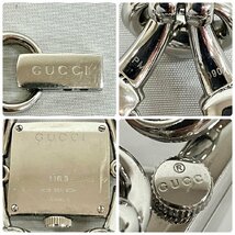 ※※稼働品 GUCCI グッチ シニョーリア 116.3 シェル文字盤 腕時計 ブルー パープル ピンク系 SS デザインベルト クォーツ レディース※※_画像9