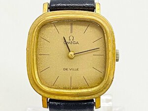 ◇◇OMEGA オメガ De Ville デビル 手巻き 腕時計 ゴールドカラー スクエア レディースウォッチ 純正ベルト 稼働◇◇