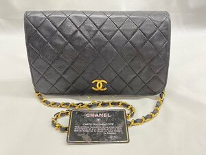 ◇◇CHANEL シャネル ココマーク マトラッセ ラムスキン チェーン ワンショルダー バッグ ブラック ギャランティカード有◇◇