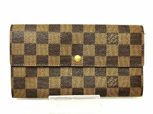 ☆LOUIS VUITTON ルイヴィトン N61725 ダミエ ポシェットポルトモネクレディ 二つ折り 長財布 ウォレット ブラウン系