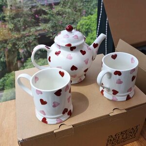 EmmaBridgewater　ティーポットとマグカップ ３点セット　ハードがら　超可愛いド