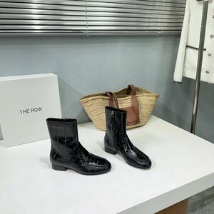 新品　the row ザロウ　ブーツ　ショート　牛革　レザー　ワニ革柄　35-40　サイズ選択可能　2984