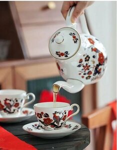 Aynsley エインズレイ　イギリス　洋食器　茶器　コーヒーポット　カップ＆ソーサー　5点セット　鳥柄　花柄　お祝い　プレゼント　