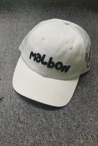 新品 Malbon　マルボン　キャップ ハット　帽子　サンバイザー 男女兼用　ゴルフ　文字刺繍　ウサギ　調節可　ホワイト