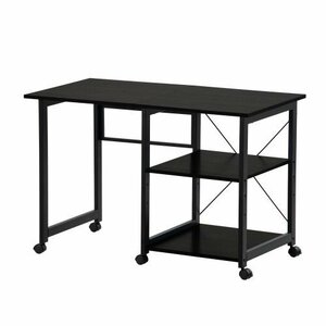 [ new goods appearance ] computer desk folding desk simple desk office desk study desk 3 step storage rack with casters .[ black ]
