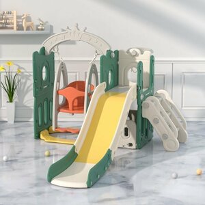  slipping pcs slide swing swing large playground equipment storage Space slider interior Kids Kids park . basket goal green + yellow 