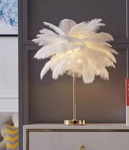卓上スタンド　テーブルライト　INS　羽装飾　雰囲気　スタンドライト　寝室　北欧風　照明器具　cv0285