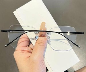 送料無料　メガネフレーム　フチなし ツーポイント　眼鏡　レンズ交換可能　チタン　チタニウム　　男女兼用　 sc0119