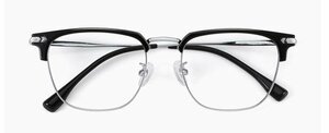 送料無料　メガネフレーム　メンズ　超軽量　ハーフリム　タテ眼鏡　レンズ交換可能　ブルーライトカット　 sc0168