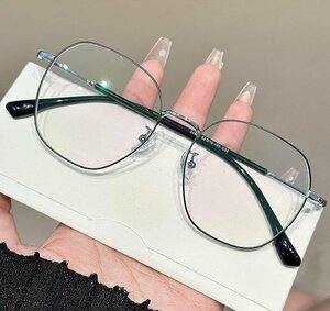 送料無料　メガネフレーム　フルリム　超軽量　金属フレーム　タテ眼鏡　レンズ交換可能　ブルーライトカット　男女兼用　 sc0233