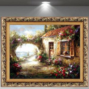 油彩 静物画　風景画 廊下壁画　応接間掛画 玄関飾り 　装飾画 花と家