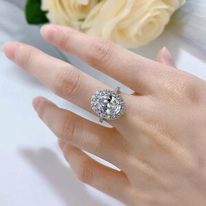  free shipping ring ring party gorgeous zircon 8*12mm silver silver S925 size selection possibility #5-9 zd394