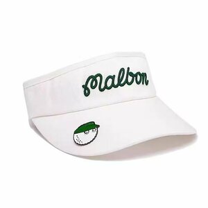 サンバイザー　キャップ　ゴルフ　ハット　マルボン　malbon　刺繍ロゴ　男女兼用　フリーサイズ　296