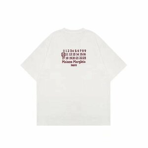 送料無料　マルタンマルジェラ　Maison Margiela　MM6　メンズ　Tシャツ　無地　数字　文字ロゴ　半袖　丸首　1729-M