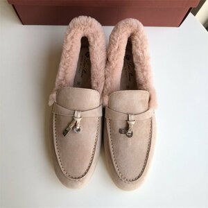 Loro Piana Loro Piana обувь женский Loafer боа .... защищающий от холода кожа замша 35-40 размер выбор возможность 3279