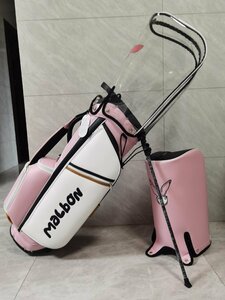 Malbon　ゴルフ　キャディバッグ　マルボン　9インチ　3KG フード2種類付き　スタンド型　 新品　ピンク