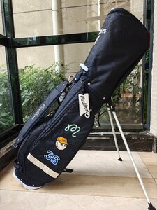 Malbon　ゴルフ　キャディバッグ　マルボン　9インチ　フード2種類付き　3.5kg PU 5分割りスタンド型　 新品 QB603-black 　
