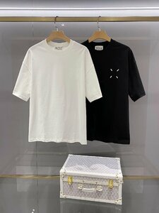送料無料　Maison Margiela マルタンマルジェラ メンズ　Tシャツ　イラスト　半袖　コットン　M-3XL　サイズ選択可能　MM6　ブラック　4242