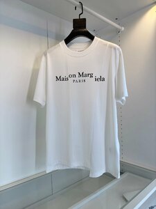 送料無料 マルタンマルジェラ　Maison Margiela メンズ　レディース　Tシャツ　半袖　文字ロゴ　丸首　ペアルック　1642-3XL