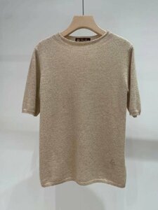 Loro Piana　ロロピアーナ　レディース　ニット　セーター　カシミア　半袖　丸首　無地　S/M/L　サイズ選択可能　2158