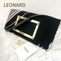 新品タグ付☆LEONARD☆レオナール　ワンショルダークラッチ2wayバッグ ゴールド金具　定価89250円_画像1