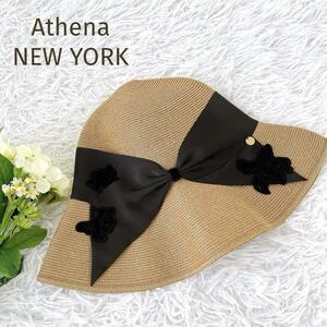 新品タグ付☆Athena New York☆アシーナニューヨーク　UVカット リサコ　フラワーモチーフ　ゴールドロゴ