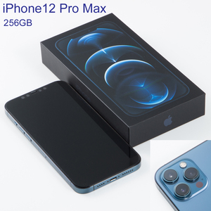 【極美品】iPhone12 Pro Max A2410 (MGD23J/A) 256GB パシフィックブルー 国内版 SIMフリー 送料無料