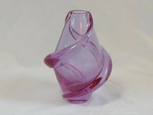 welfare ba The - glass made flower vase / vase purple 