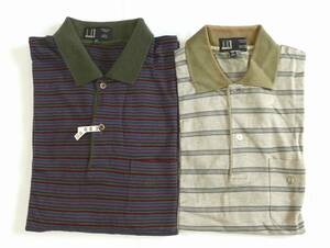  welfare ba The -dunhill/ Dunhill polo-shirt 40/L corresponding 2 sheets short sleeves / long sleeve 