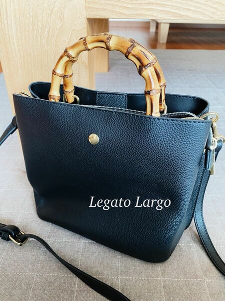 Legato Largo レガートラルゴ　バンブートートミニバック 黒　ブラック　 2way