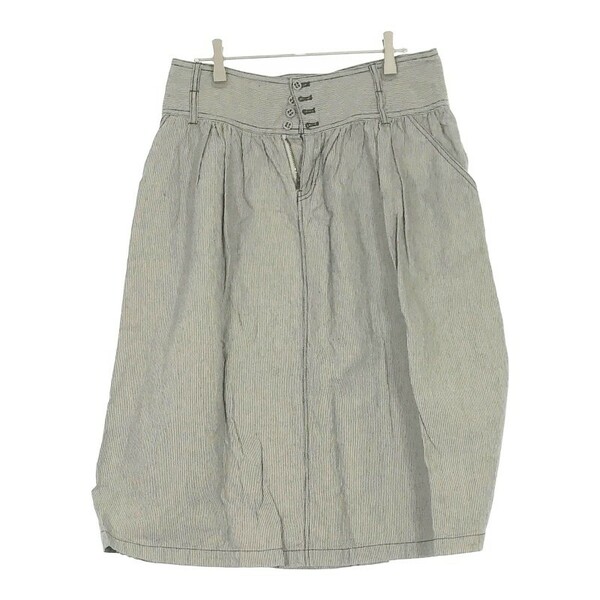 【07663】 美品 MELROSE Claire メルローズ クレール フレアスカート ミディ丈 可愛い グレー ポケットあり 3 L XL