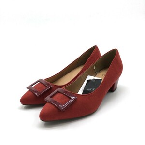 [05144] a.v.va-veve pumps heel L 24.5cm red new old goods tag attaching stylish simple oke- John box attaching 