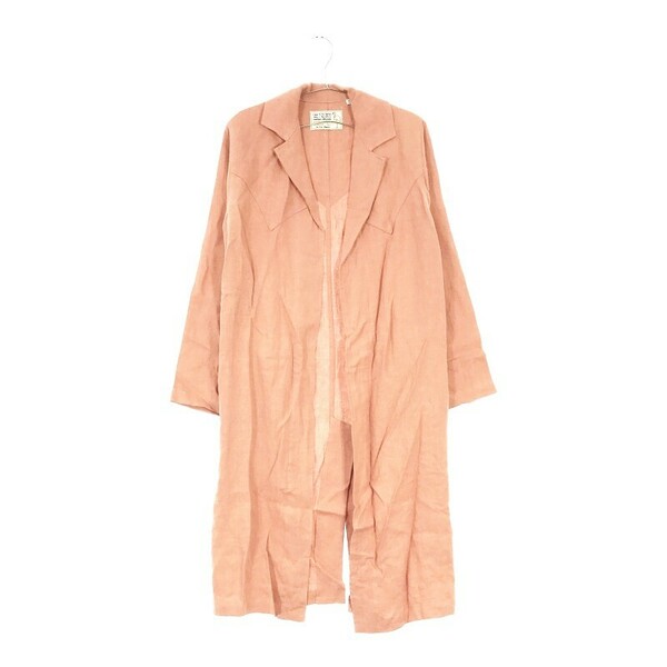 【03378】美品 SandrineRose アウター XSサイズ ピンク 良品 サンドリン ローズ コート ジャケット サーモンピンク ロング レディース