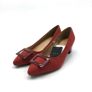 [05195] a.v.va-veve pumps heel L 24.5cm red red new old goods simple stylish oke- John beautiful . on goods 