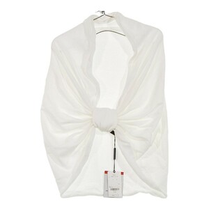 【17886】新古品 DOUBLE STANDARD CLOTHING ボレロ ポンチョ フリーサイズ ホワイト ダブルスタンダード リボン風 レディース シンプル