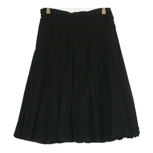 [09225] beautiful goods armoire caprice skirt black 38 pleat a-mowa-ru Caprice simple Zip up knee height skirt flair lady's 