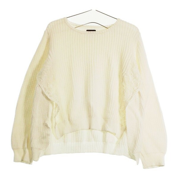 【09927】 NINE ナイン ニット セーター ワイド オーバーサイズ F ホワイト 白 ワンカラー ゆったり 長袖