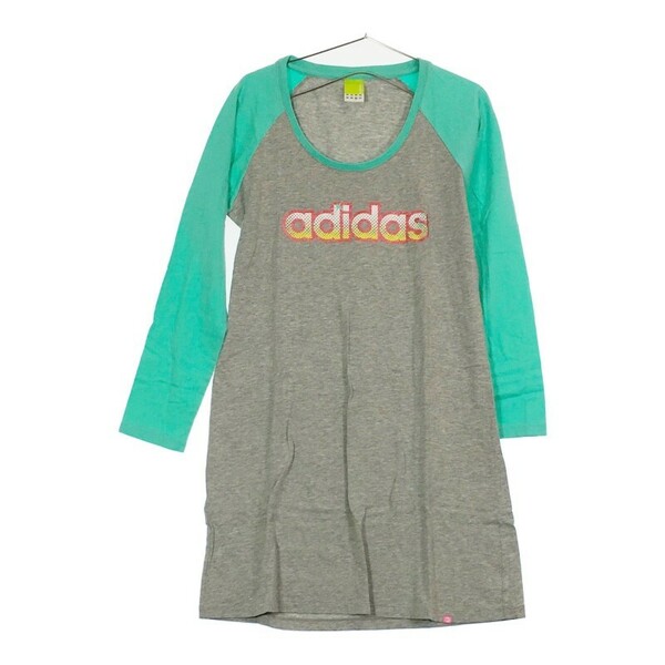 【09320】 adidas アディダス トップス Tシャツ ロンT グレー 長袖 スポーツ ロゴ ロングTシャツ アクティブ スポーティ カジュアル