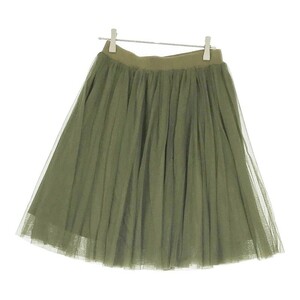 [04969] beautiful goods Banner Barrett Banner Barrett pleated skirt khaki moss green 38 M flair inner equipped mesh chu-ru