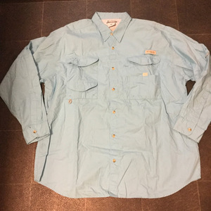 ★コロンビア　COLUMBIA　フィッシング　シャツ　ジャケット　青　XL