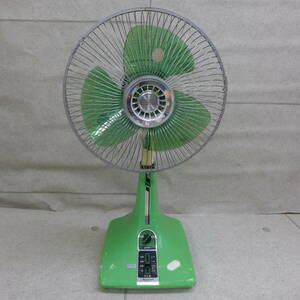 ee535* Showa Retro HITACHI/ Hitachi H-30TK.. manner electric fan green three sheets wings root Showa era consumer electronics /160