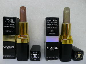 ee710* new goods unused storage goods *CHANEL lipstick * ROUGE A LEVRES HYDRABASE CEME LIPSTICK37 BRILLANR A LEVRES HYDRASOLEIL SHEER LIPSTICK37/60