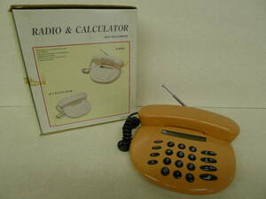 ee1663● 【動作可】RADIO&CALCULATOR 電話型ラジオ CX-38 昭和レトロ アンティーク プッシュ型 電池式 電卓 計算機 FM/AM/60