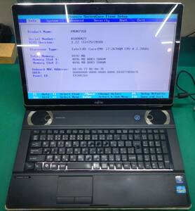 【中古】17.3型液晶！富士通 LIFEBOOK NH77/ED FMVN77ED Corei7 2670QM RAM:8G BDドライブ HDDなし ※再生用・部品どり用・修理練習用に！