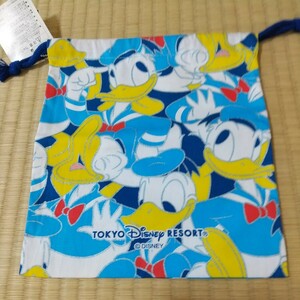 東京ディズニーリゾート 購入 ドナルドダック 巾着 きんちゃく 巾着袋 給食袋 タグ付き 未使用品