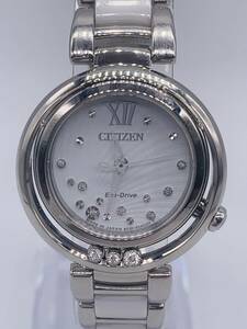 【美品】CITIZEN シチズン L エル エコ・ドライブ 腕時計 レディース EM0327-84A ホワイト×シルバー 稼働品