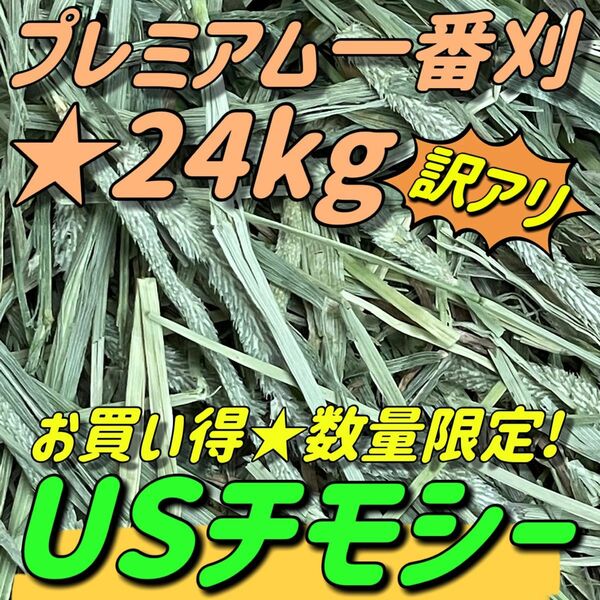 ★訳あり ★24kgチモシー プレミアム 一番刈 うさぎ 小動物用品 ペットフード 牧草 おやつ